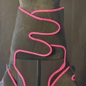 Black Waist Trainer with Pink Trim